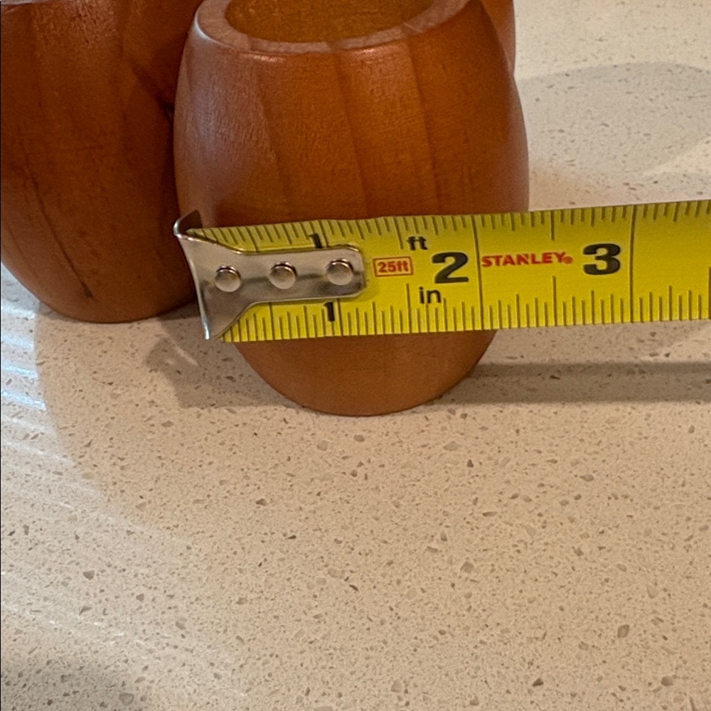 Set of Three Wooden Napkin Rings in Warm Brown - Picture 8 of 8